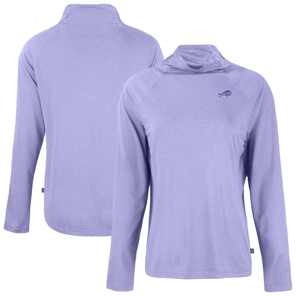 Buffalo Bills Cutter & Buck Women's Coastline Epic Comfort Eco Recycled Funnel Neck Pullover Top - Lavender - NFL