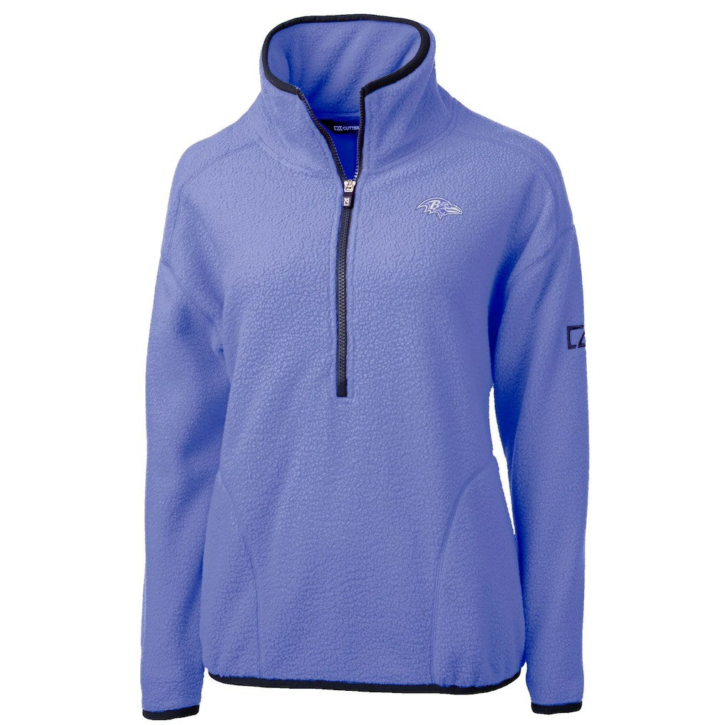 Baltimore Ravens Cutter & Buck Women's Cascade Eco Fleece Half-Zip Jacket - Lavender - NFL