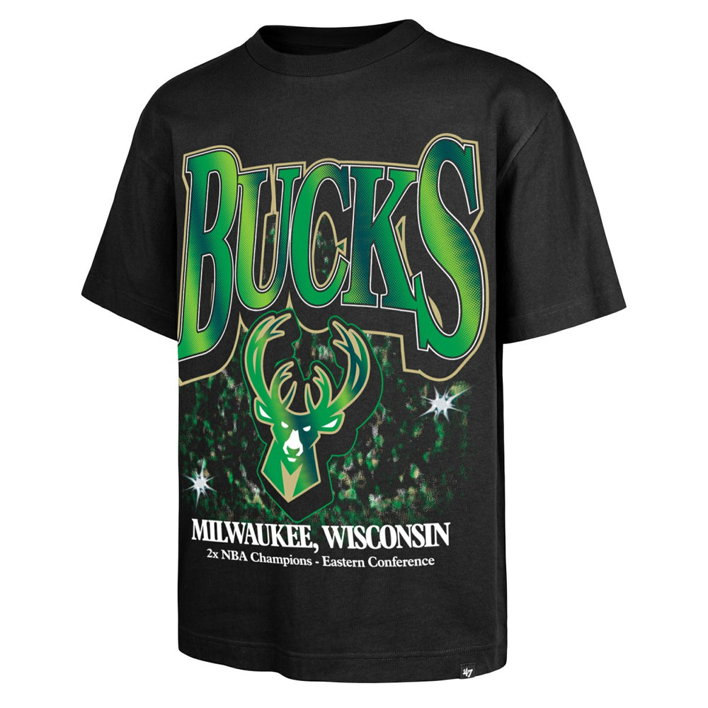 47 brand Milwaukee Bucks '47 Past Champs Collection Flashbulb Foundation T-Shirt Black