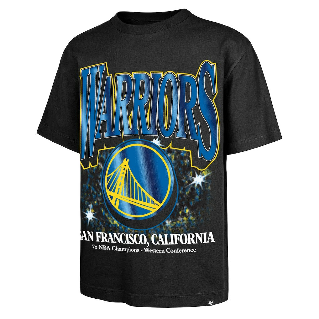 47 brand Golden State Warriors '47 Past Champs Collection Flashbulb Foundation T-Shirt Black