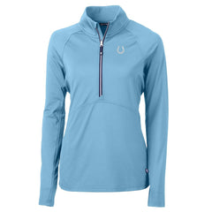 Indianapolis Colts Cutter & Buck Women's Adapt Eco Knit Stretch Recycled Half-Zip Top - Powder Blue - NFL