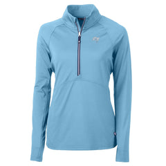Tampa Bay Buccaneers Cutter & Buck Women's Adapt Eco Knit Stretch Recycled Half-Zip Top - Powder Blue - NFL
