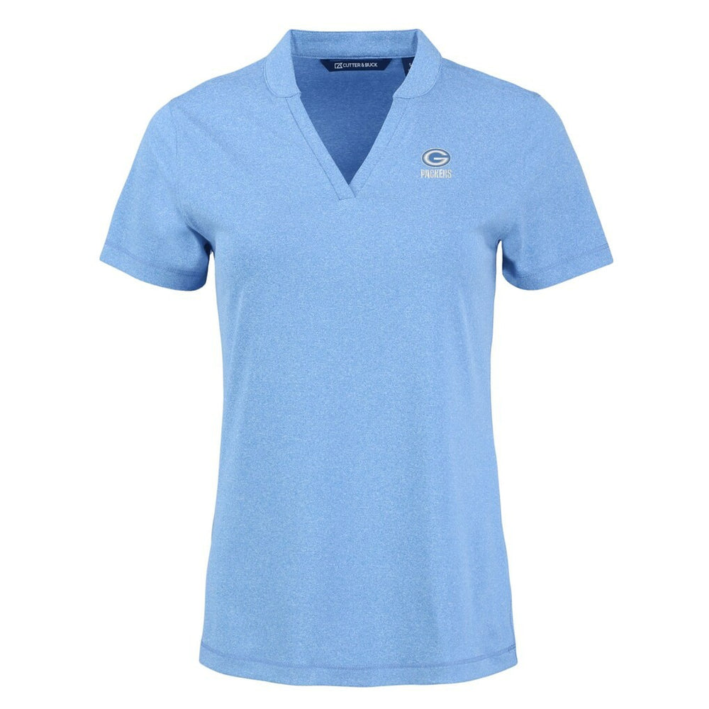 Green Bay Packers Cutter & Buck Women's Forge Heathered Stretch Blade Top - Powder Blue - NFL