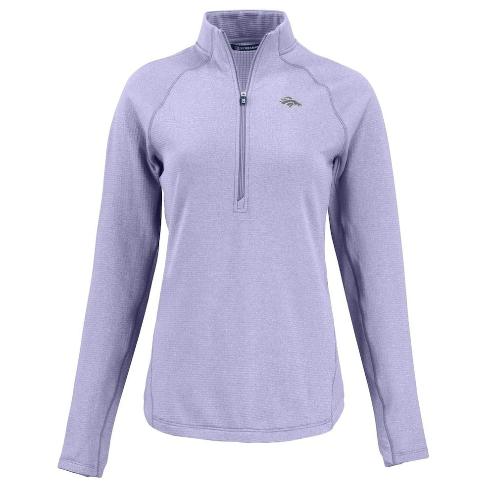 Denver Broncos Cutter & Buck Women's Peshastin Eco Fleece Recycled Half-Zip Top - Purple - NFL
