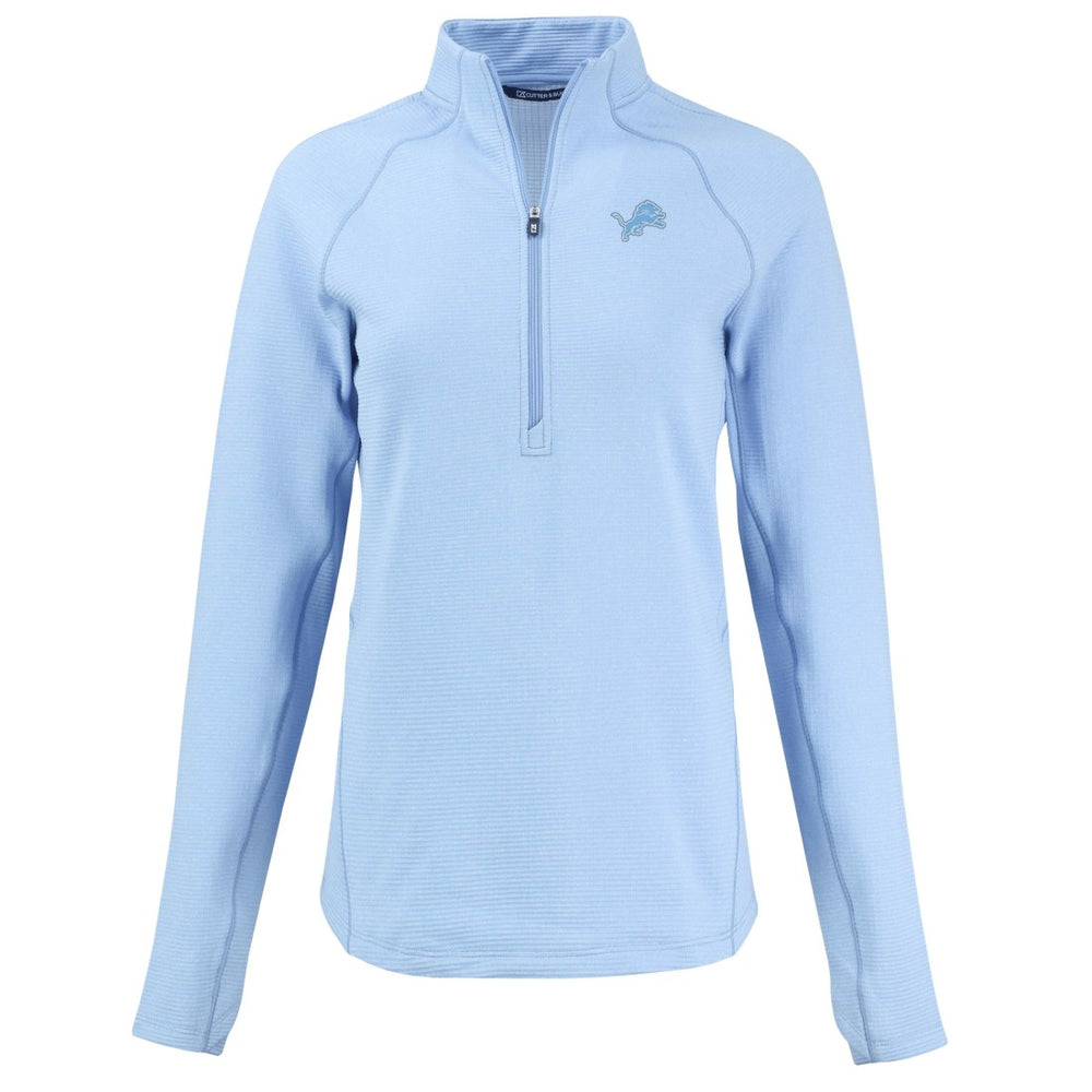 Detroit Lions Cutter & Buck Women's Peshastin Eco Fleece Recycled Half-Zip Top - Powder Blue - NFL