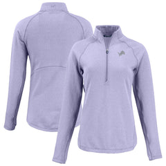 Detroit Lions Cutter & Buck Women's Peshastin Eco Fleece Recycled Half-Zip Top - Purple - NFL