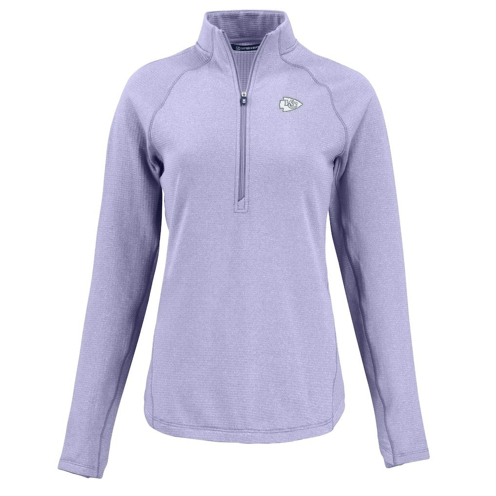 Kansas City Chiefs Cutter & Buck Women's Peshastin Eco Fleece Recycled Half-Zip Top - Purple - NFL