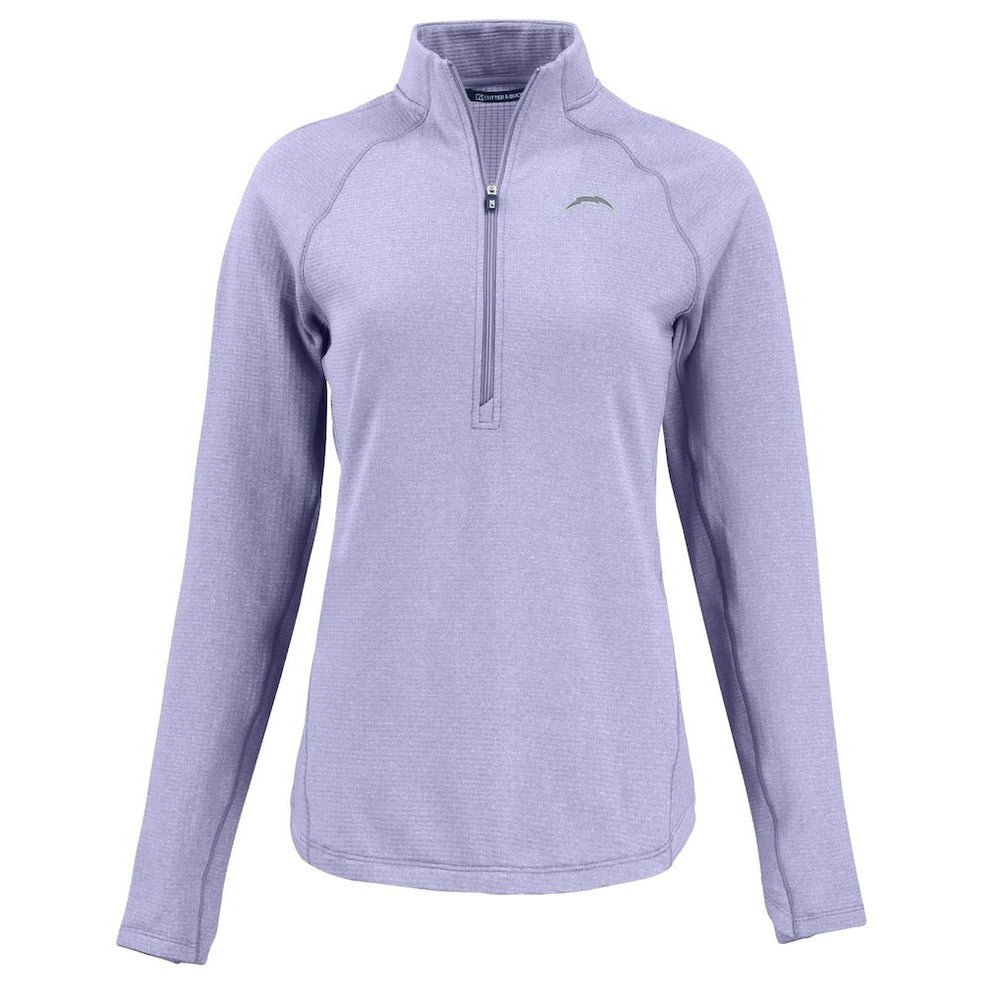 Los Angeles Chargers Cutter & Buck Women's Peshastin Eco Fleece Recycled Half-Zip Top - Purple - NFL
