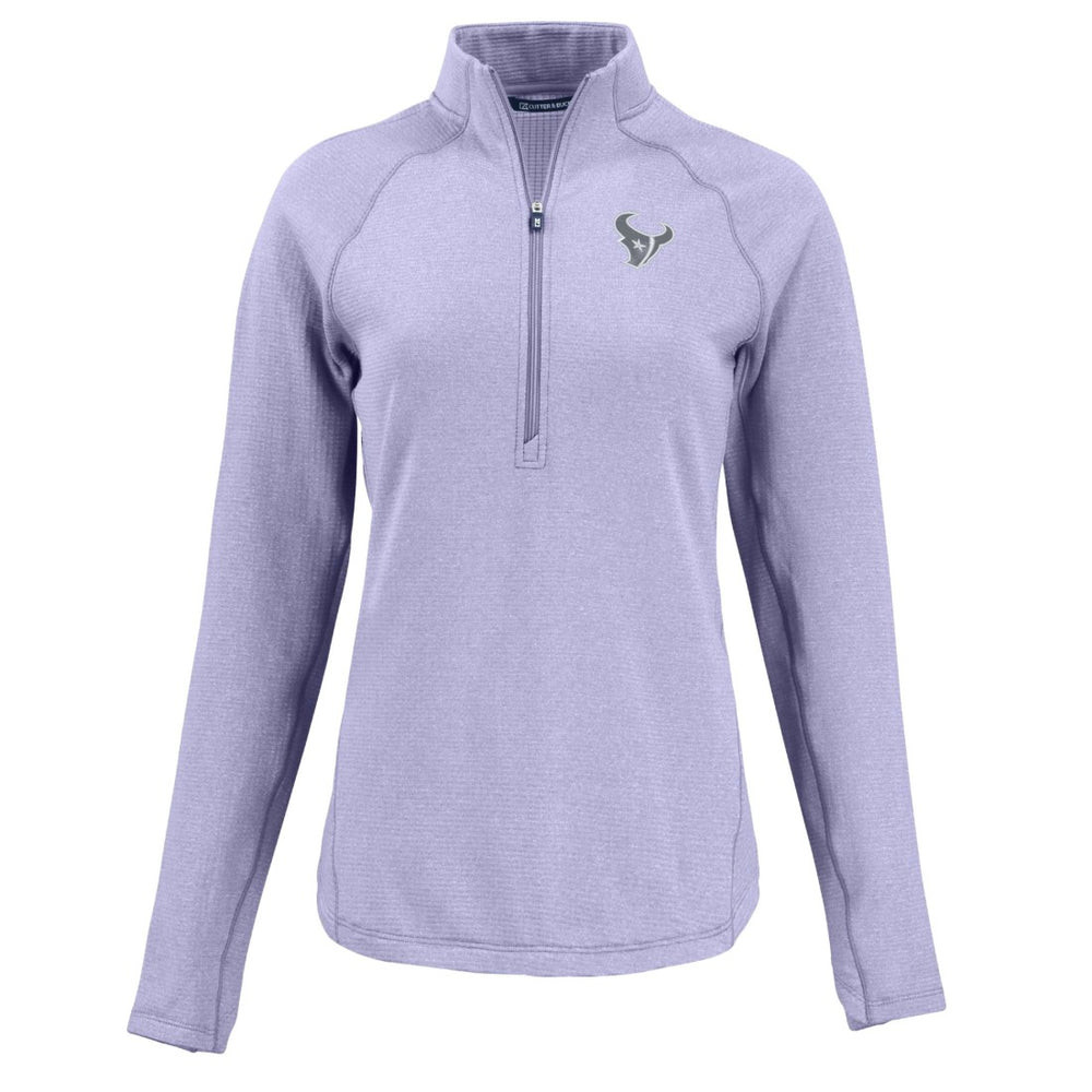 Houston Texans Cutter & Buck Women's Peshastin Eco Fleece Recycled Half-Zip Top - Purple - NFL