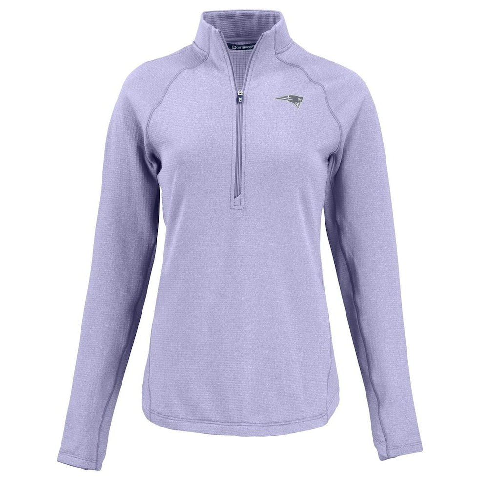 New England Patriots Cutter & Buck Women's Peshastin Eco Fleece Recycled Half-Zip Top - Purple - NFL