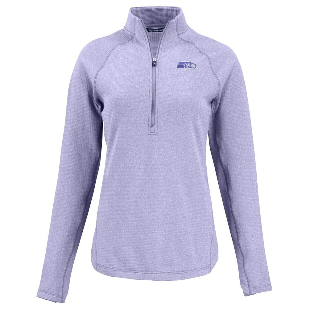 Seattle Seahawks Cutter & Buck Women's Peshastin Eco Fleece Recycled Half-Zip Top - Purple - NFL