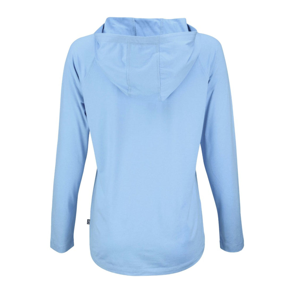Denver Broncos Cutter & Buck Women's Coastline Epic Comfort Eco Recycled Long Sleeve Hoodie T-Shirt - Powder Blue - NFL