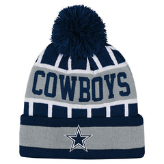 Dallas Cowboys Outerstuff Youth Go Fast Cuffed Knit Hat with Pom - Navy - NFL