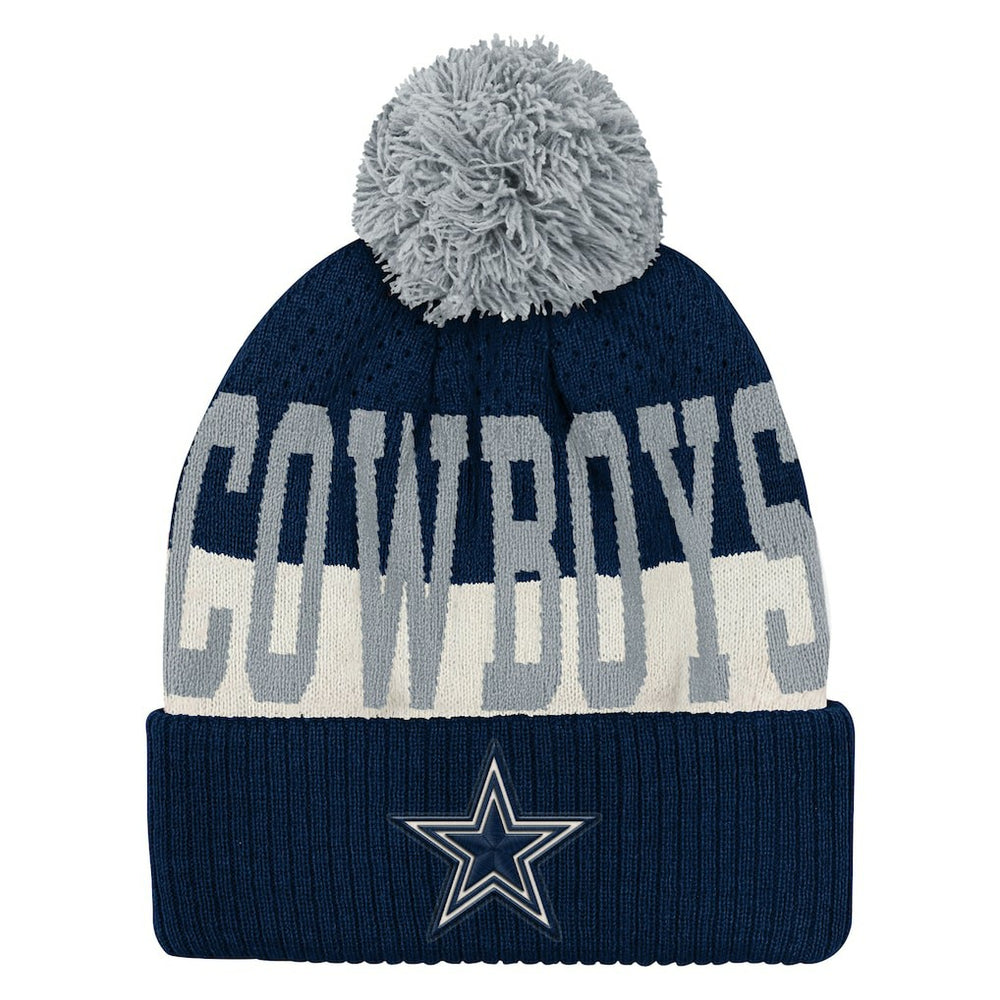 Dallas Cowboys Outerstuff Youth Modern Fan Cuffed Knit Hat with Pom - Navy - NFL