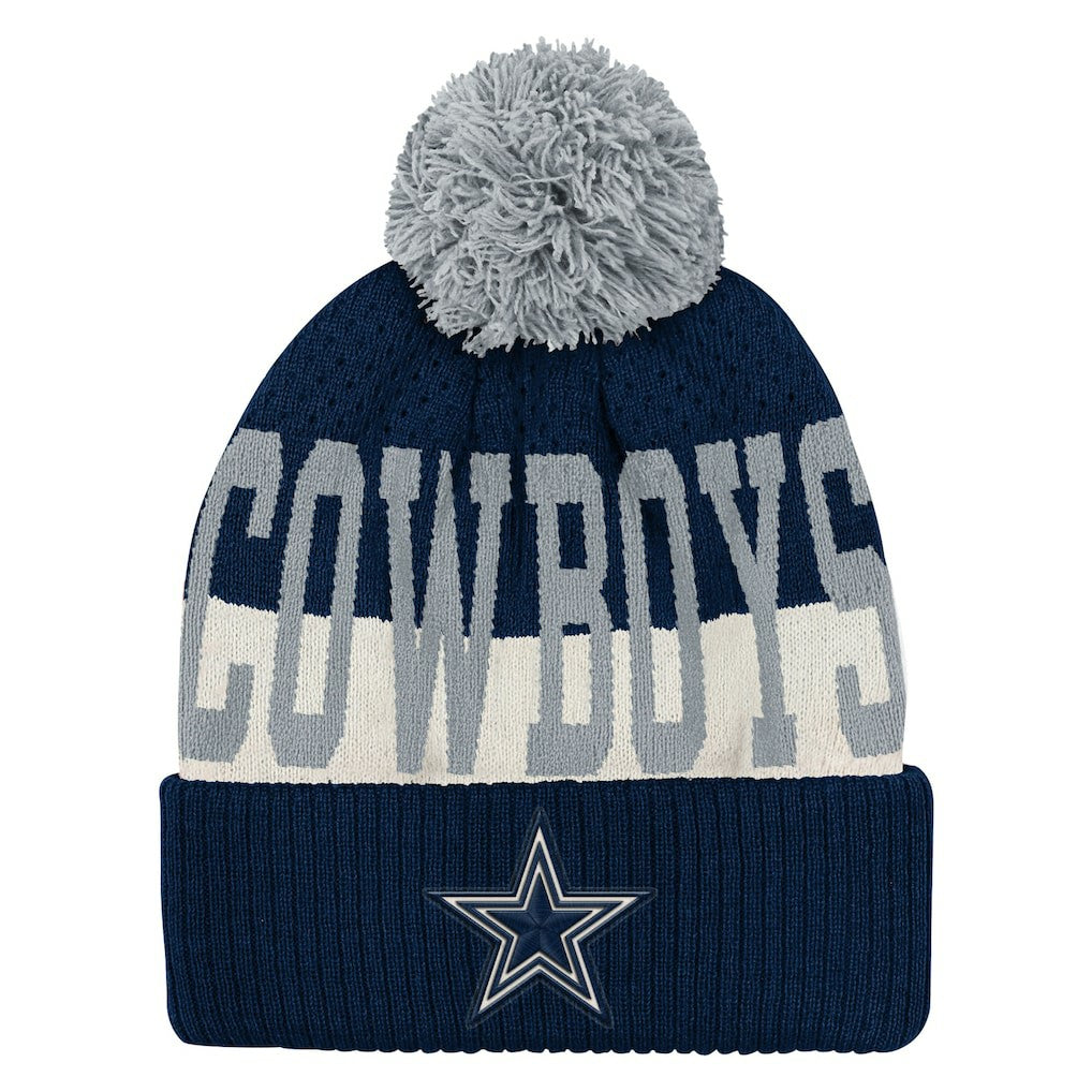 Dallas Cowboys Outerstuff Youth Modern Fan Cuffed Knit Hat with Pom - Navy - NFL