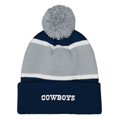 Dallas Cowboys Outerstuff Girls Youth Let's Play Cuffed Knit Hat with Pom - Navy - NFL