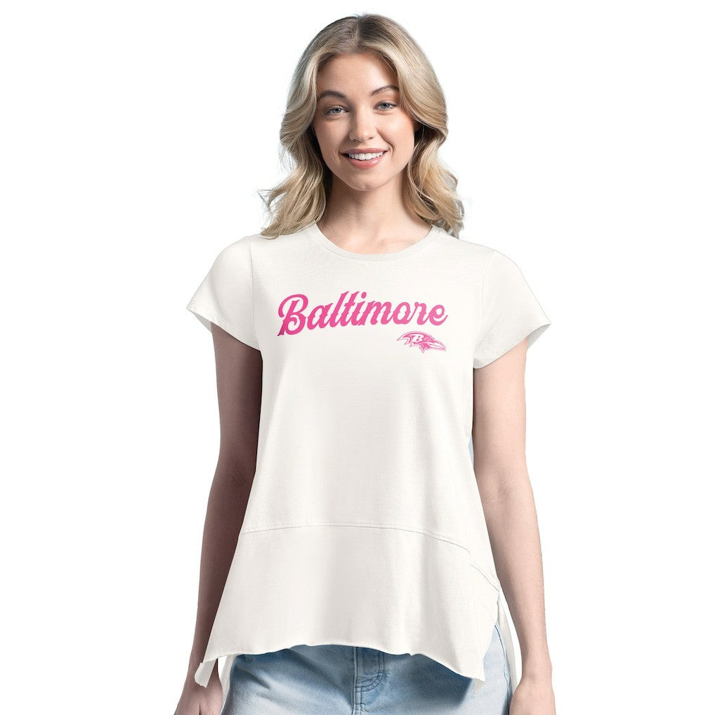Baltimore Ravens Margaritaville Women's Gametime Is Paradise T-Shirt - Cream - NFL