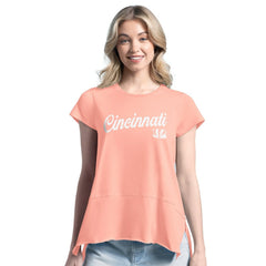Cincinnati Bengals Margaritaville Women's Gametime Is Paradise T-Shirt - Light Orange - NFL