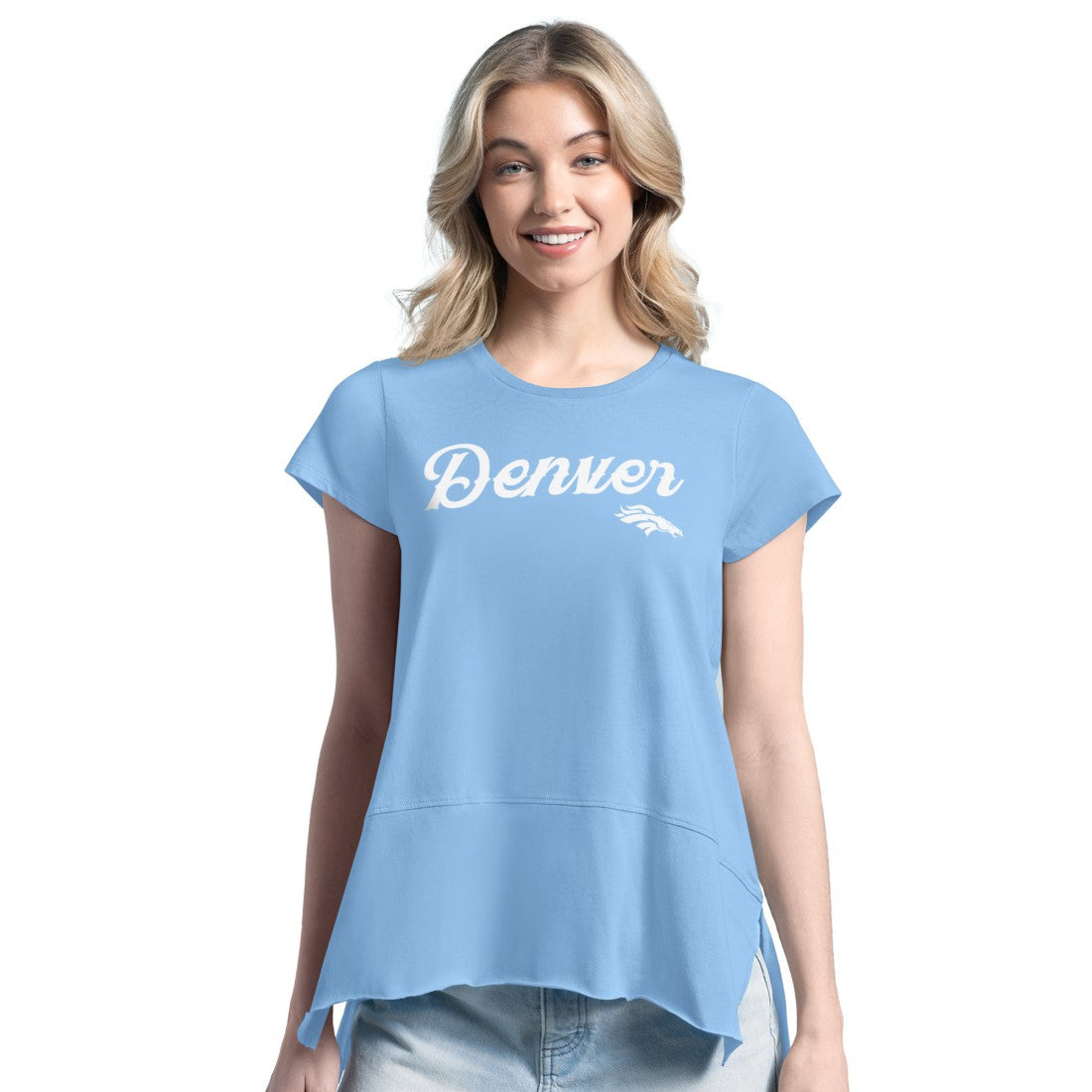 Denver Broncos Margaritaville Women's Gametime Is Paradise T-Shirt - Blue - NFL