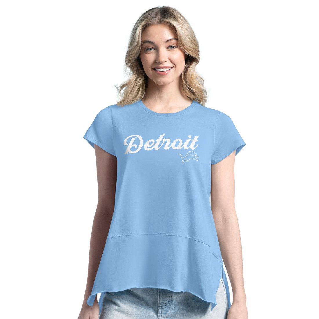 Detroit Lions Margaritaville Women's Gametime Is Paradise T-Shirt - Light Blue - NFL