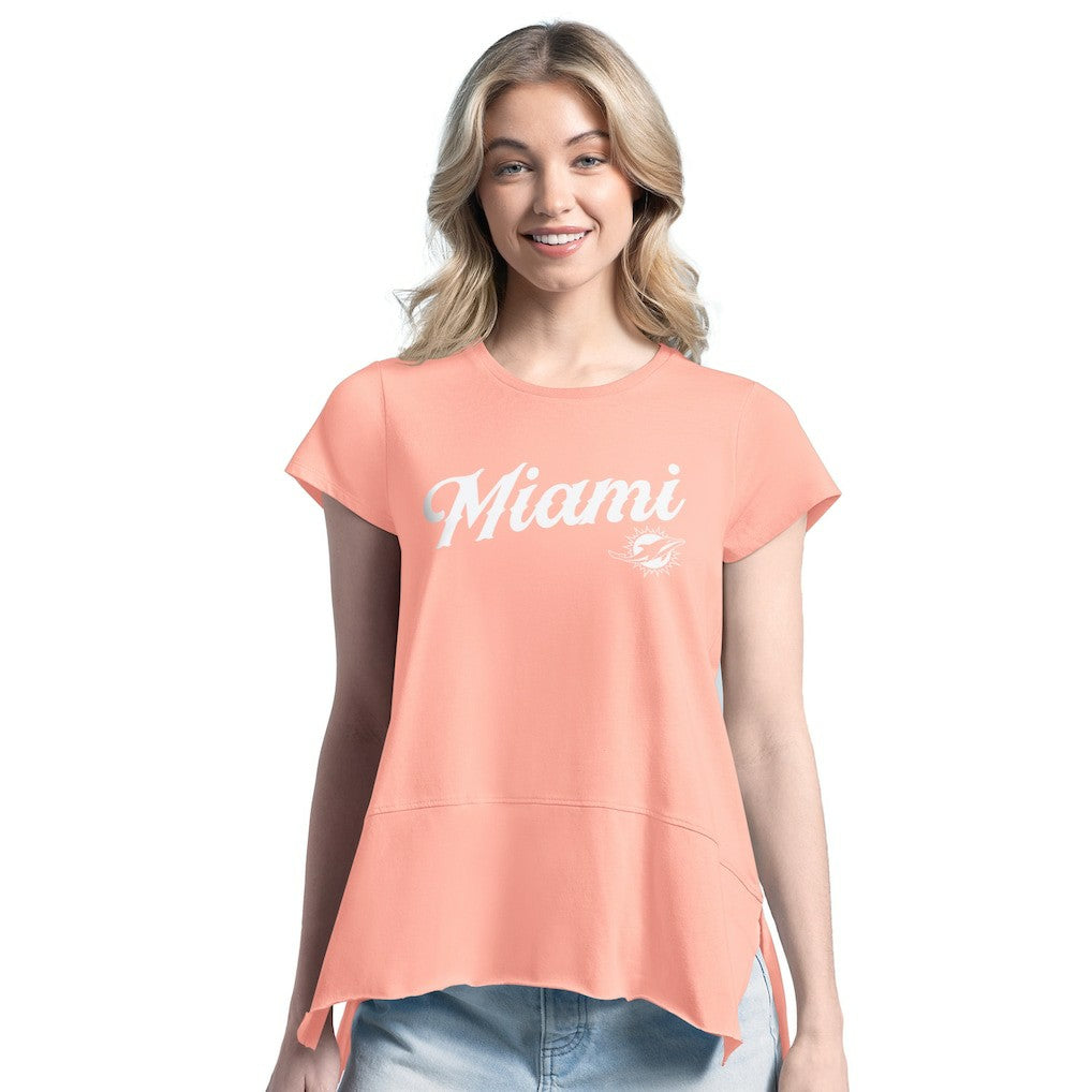 Miami Dolphins Margaritaville Women's Gametime Is Paradise T-Shirt - Pink - NFL