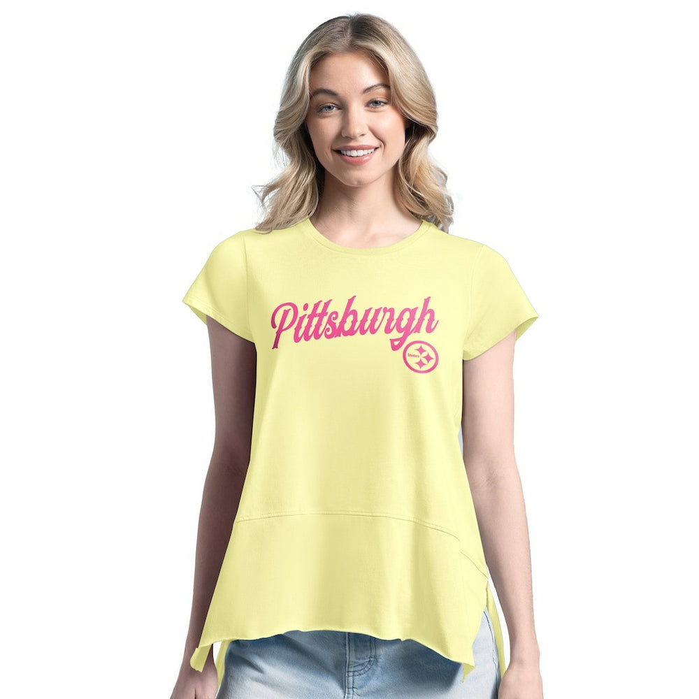 Pittsburgh Steelers Margaritaville Women's Gametime Is Paradise T-Shirt - Yellow - NFL