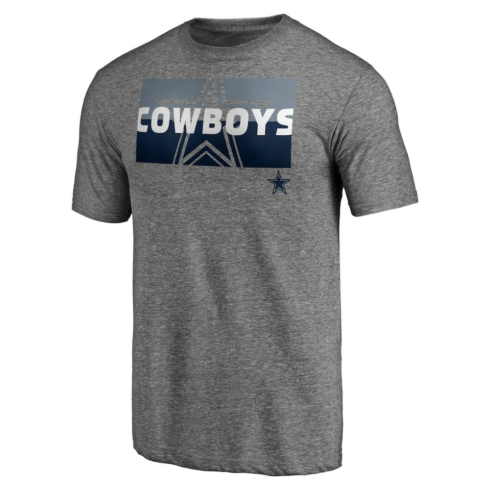 Dallas Cowboys Square Off Tri-Blend T-Shirt - Heather Gray - NFL