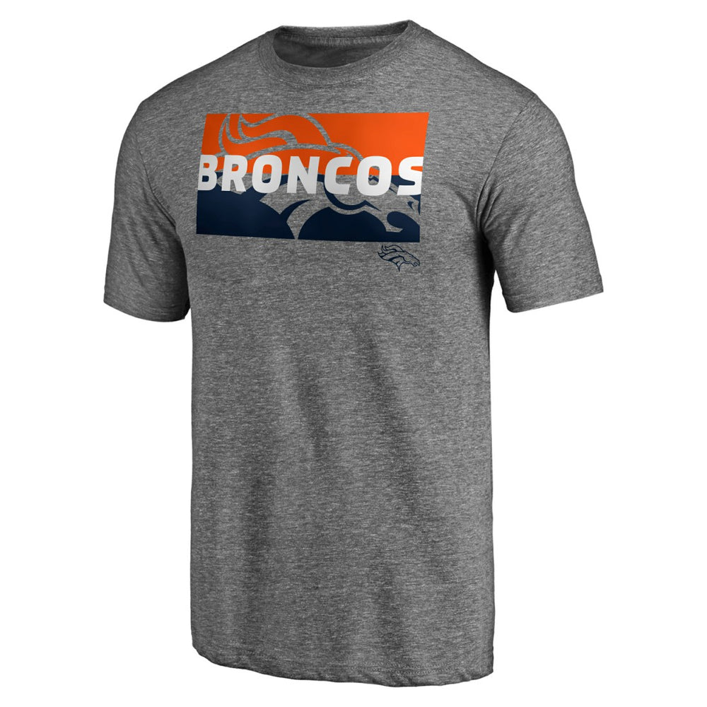 Denver Broncos Square Off Tri-Blend T-Shirt - Heather Gray - NFL