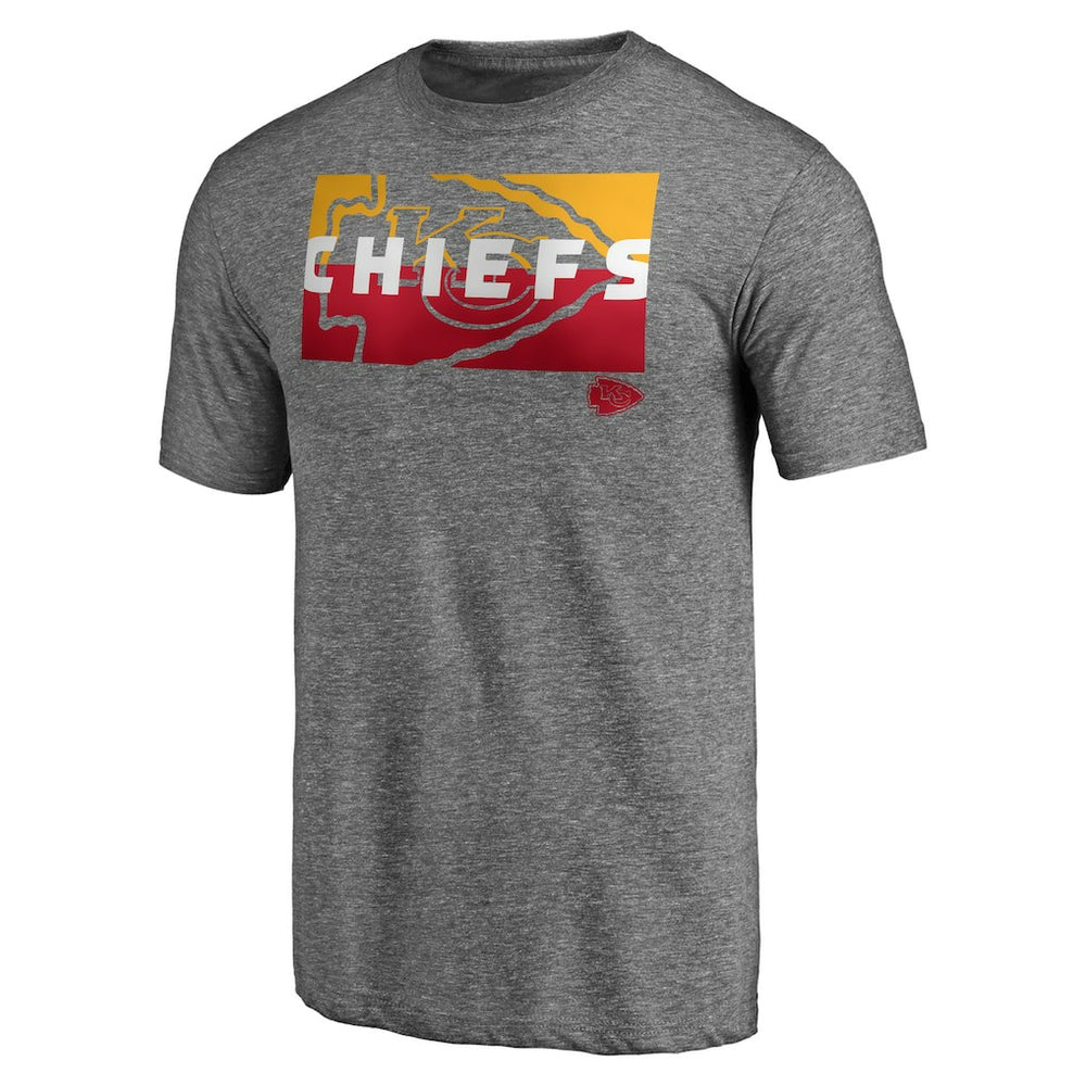 Kansas City Chiefs Square Off Tri-Blend T-Shirt - Heather Gray - NFL