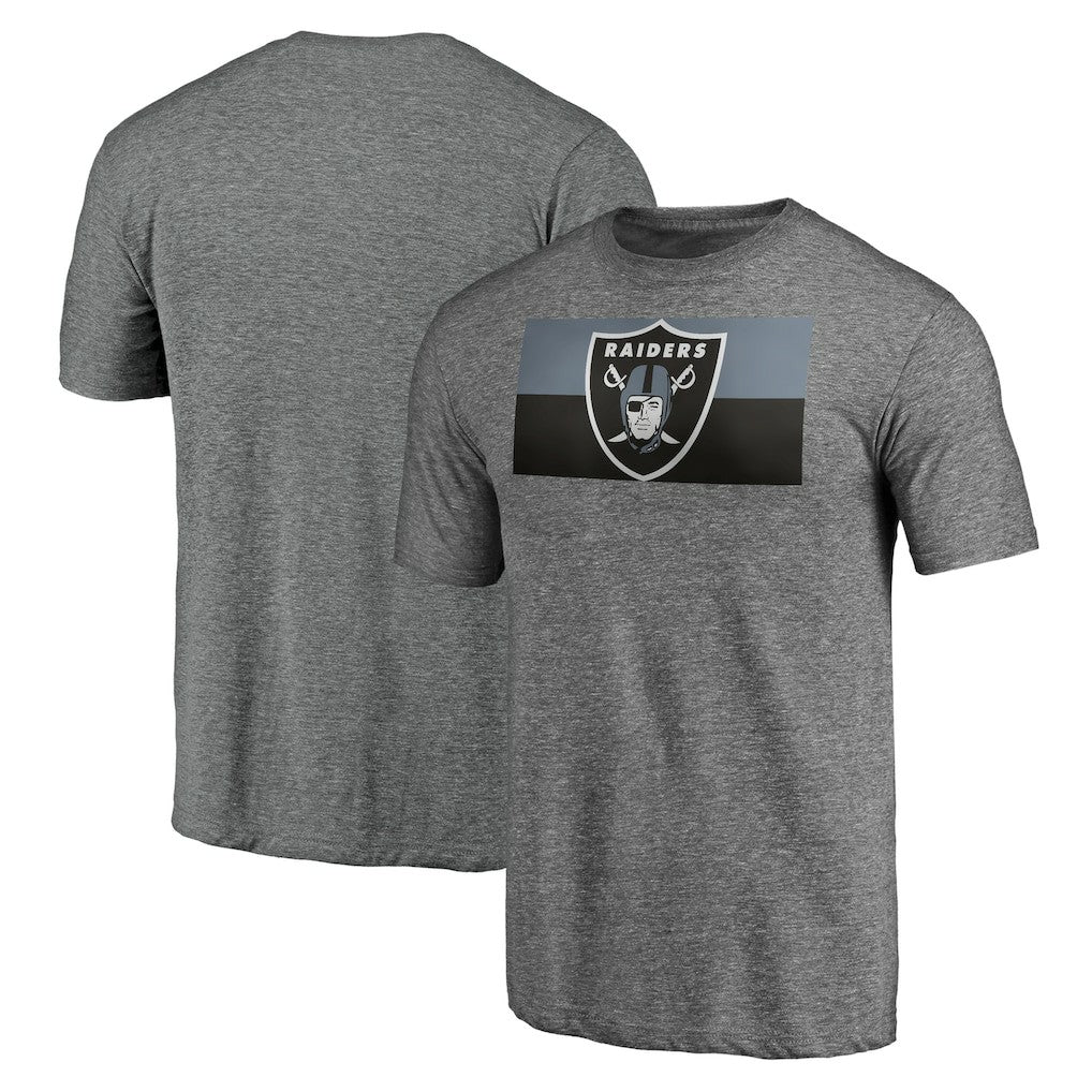 Las Vegas Raiders Square Off Tri-Blend T-Shirt - Heather Gray - NFL