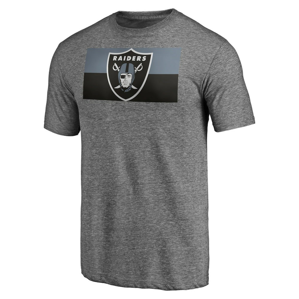 Las Vegas Raiders Square Off Tri-Blend T-Shirt - Heather Gray - NFL