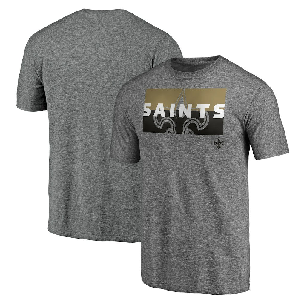 New Orleans Saints Square Off Tri-Blend T-Shirt - Heather Gray - NFL