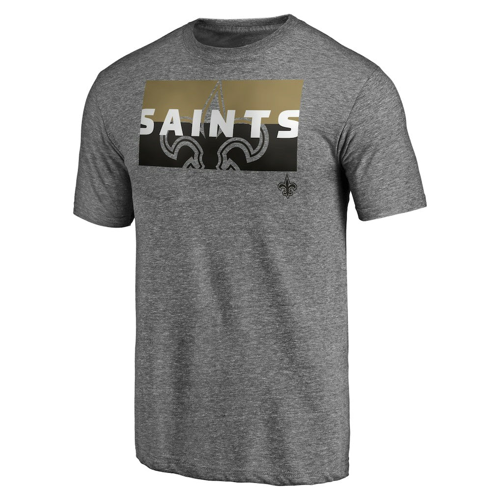 New Orleans Saints Square Off Tri-Blend T-Shirt - Heather Gray - NFL