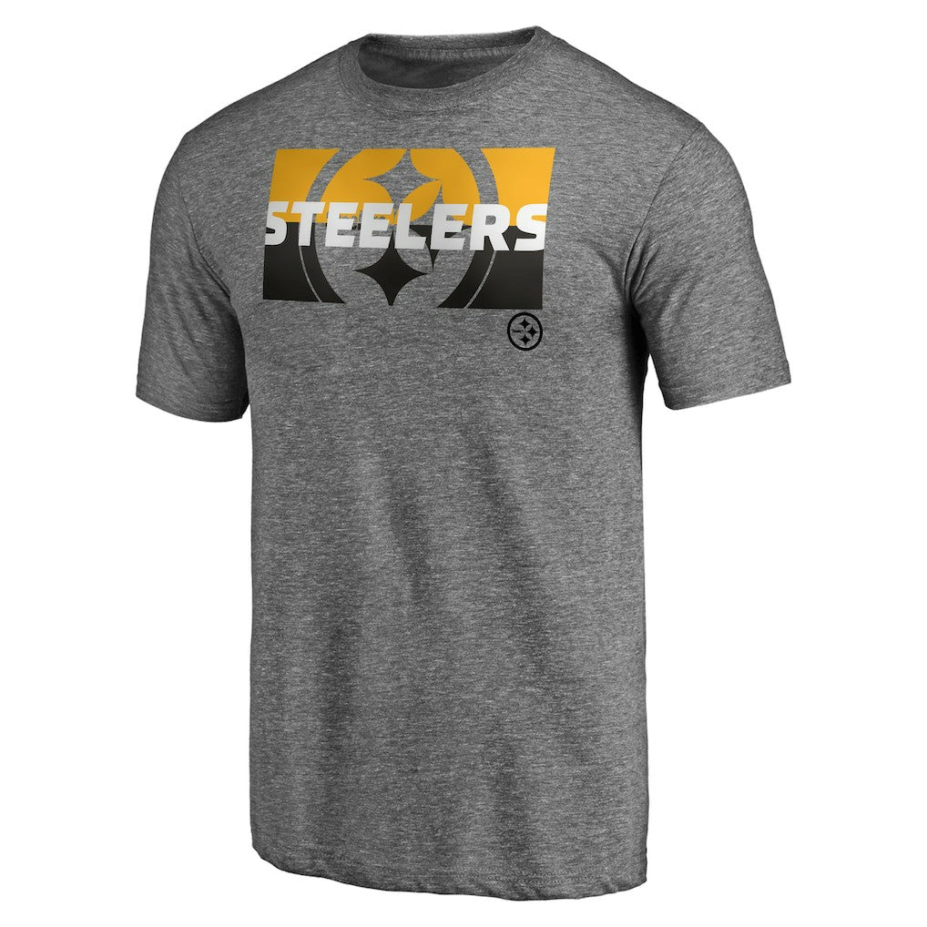 Pittsburgh Steelers Square Off Tri-Blend T-Shirt - Heather Gray - NFL