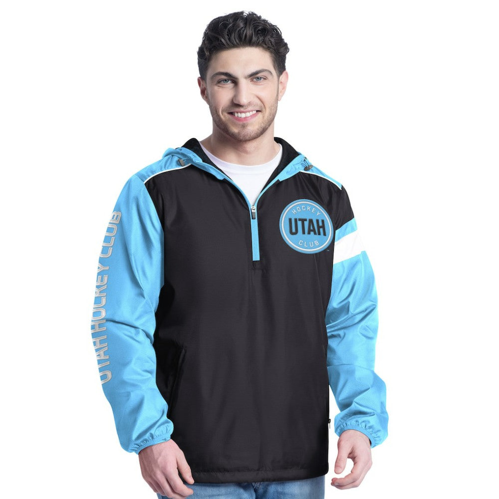Utah Hockey Club G-III Sports by Carl Banks Lateral Half-Zip Hoodie Jacket - Light Blue/Black | NHL sale