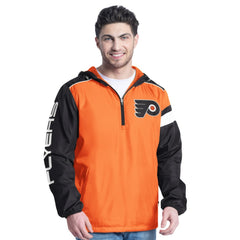 Philadelphia Flyers G-III Sports by Carl Banks Lateral Half-Zip Hoodie Jacket - Orange/Black | NHL discount