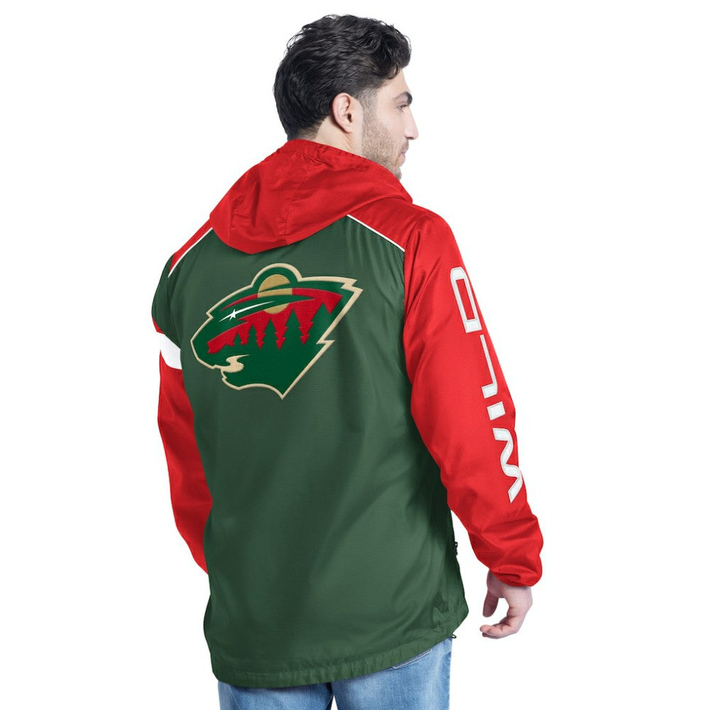 Minnesota Wild G-III Sports by Carl Banks Lateral Half-Zip Hoodie Jacket - Green/Red | NHL discount