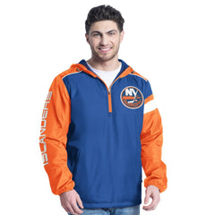 New York Islanders G-III Sports by Carl Banks Lateral Half-Zip Hoodie Jacket - Royal/Orange | New Era near me