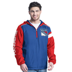 New York Rangers G-III Sports by Carl Banks Lateral Half-Zip Hoodie Jacket - Blue/Red | New Era near me