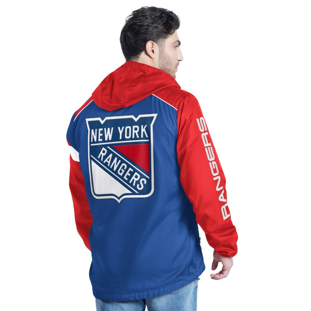 New York Rangers G-III Sports by Carl Banks Lateral Half-Zip Hoodie Jacket - Blue/Red | New Era near me
