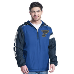 St. Louis Blues G-III Sports by Carl Banks Lateral Half-Zip Hoodie Jacket - Blue/Navy | NHL Clearance