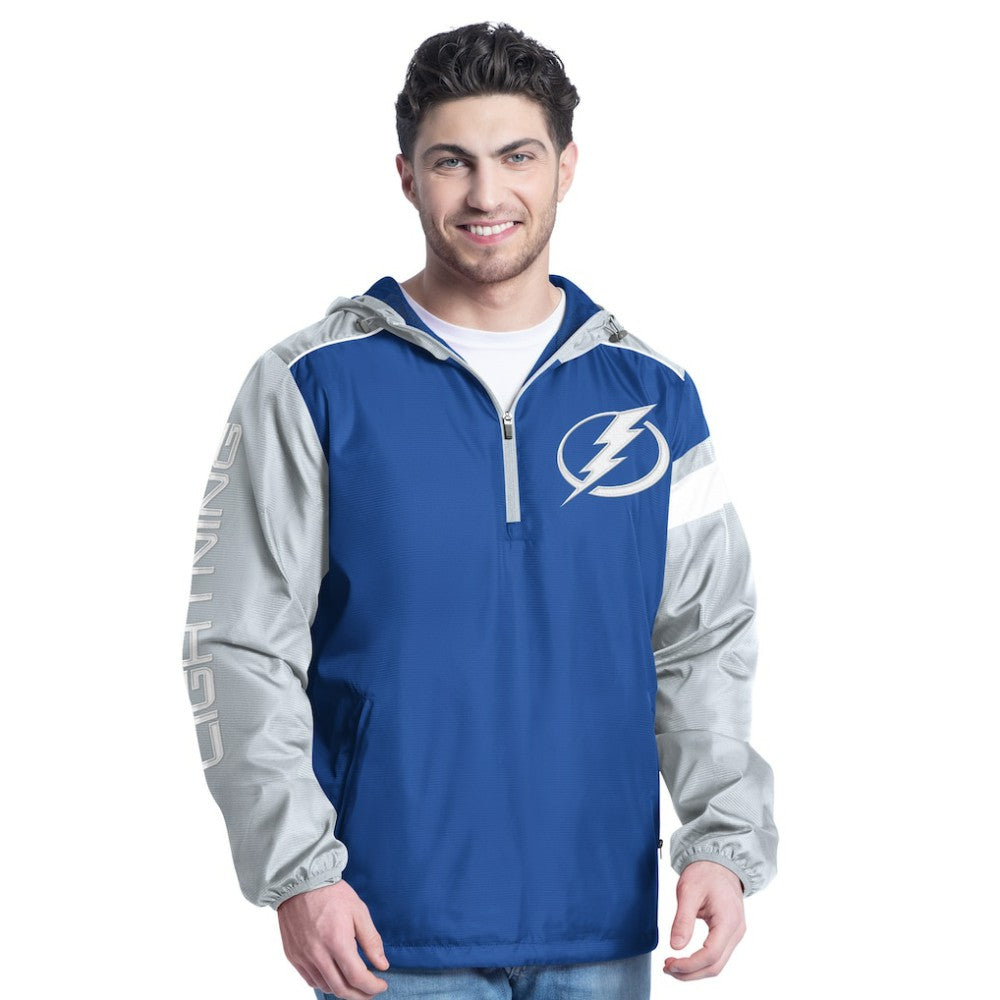 Tampa Bay Lightning G-III Sports by Carl Banks Lateral Half-Zip Hoodie Jacket - Blue/Gray | NHL sale