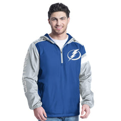 Tampa Bay Lightning G-III Sports by Carl Banks Lateral Half-Zip Hoodie Jacket - Blue/Gray | NHL sale