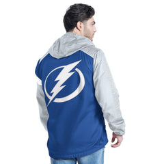 Tampa Bay Lightning G-III Sports by Carl Banks Lateral Half-Zip Hoodie Jacket - Blue/Gray | NHL sale