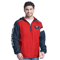 Washington Capitals G-III Sports by Carl Banks Lateral Half-Zip Hoodie Jacket - Red/Navy | NHL on sale
