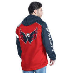 Washington Capitals G-III Sports by Carl Banks Lateral Half-Zip Hoodie Jacket - Red/Navy | NHL on sale
