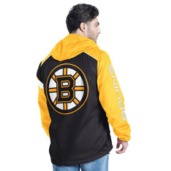 Boston Bruins G-III Sports by Carl Banks Lateral Half-Zip Hoodie Jacket - Black/Gold | NHL on sale