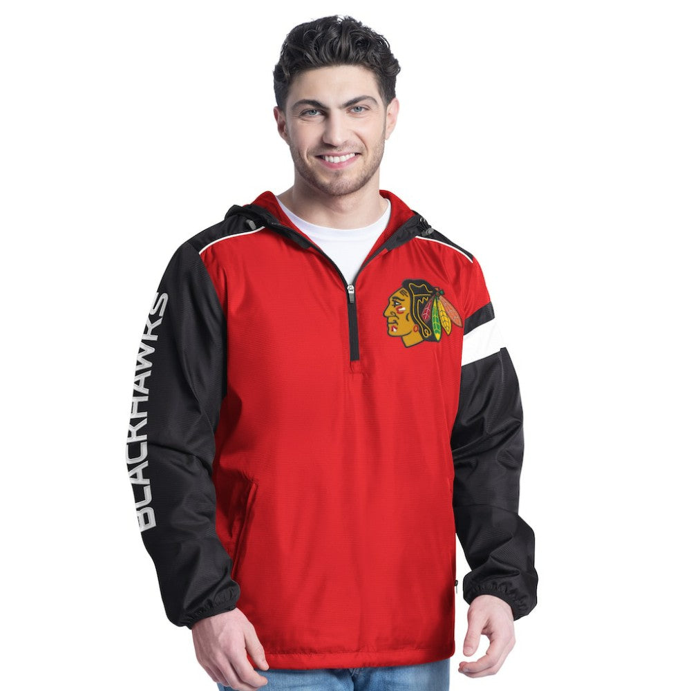 Chicago Blackhawks G-III Sports by Carl Banks Lateral Half-Zip Hoodie Jacket - Red/Black | NHL on sale