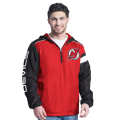 New Jersey Devils G-III Sports by Carl Banks Lateral Half-Zip Hoodie Jacket - Red/Black | New Era on sale