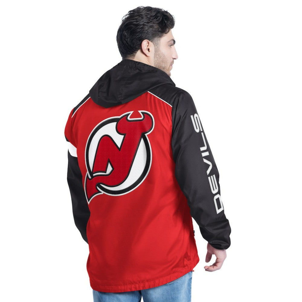 New Jersey Devils G-III Sports by Carl Banks Lateral Half-Zip Hoodie Jacket - Red/Black | New Era on sale
